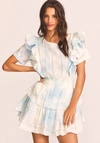 Loveshackfancy Natasha Tie-dye Mini Dress In Lily Pond