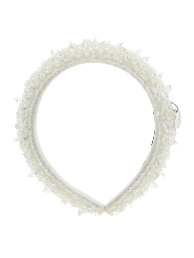 Monnalisa Lurex Headband In Cream