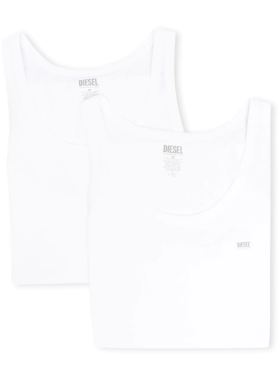 Diesel Logo-print Cotton Vest In White