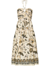 Ulla Johnson Ella Halterneck Floral Print Cotton Midi Dress In Yellow