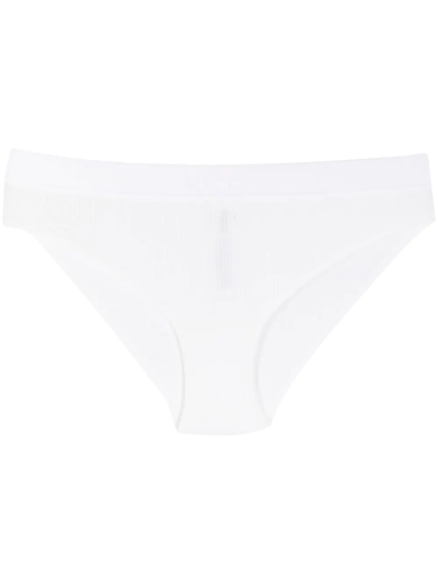 Wolford Fine-ribbed Cotton Briefs In White