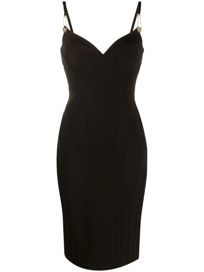 Philipp Plein Cut Midi Dress In Black