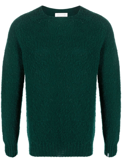 Mackintosh Hutchins Wool Crew-neck Jumper In Green