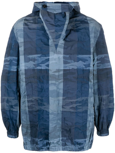 Mackintosh Paris Camouflage-print Smock Jacket In Blue