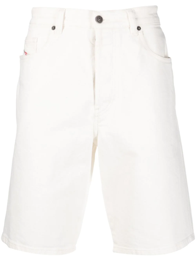 Diesel Straight-leg Denim Shorts In White