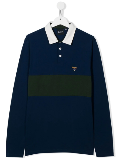 Barbour Teen Embroidered Logo Polo Shirt In Blue