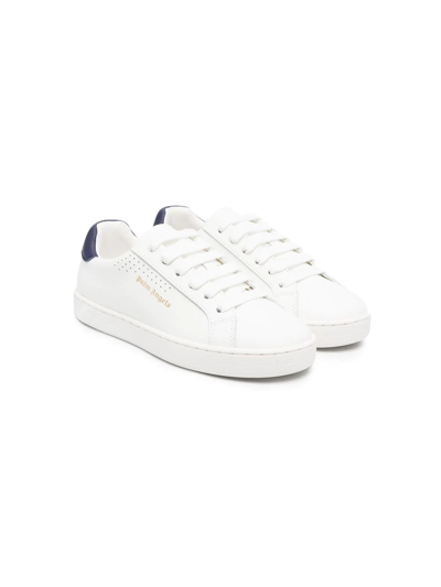 Palm Angels Kids' Logo-print Low-top Sneakers In White