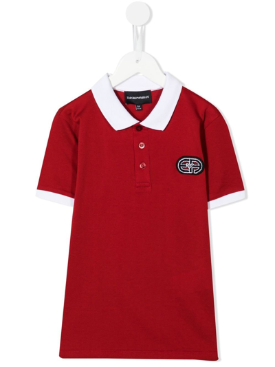 Emporio Armani Kids' Short-sleeve Polo Shirt In Red