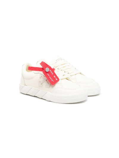 Off-white Kids' Vulcanized Low-top Sneakers In 0404 White Cream
