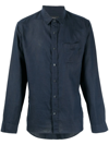 Vince Linen Long-sleeve Shirt In Coastal