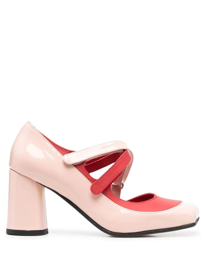 Georges Wendell Colour-block 80mm Leather Pumps In Pink