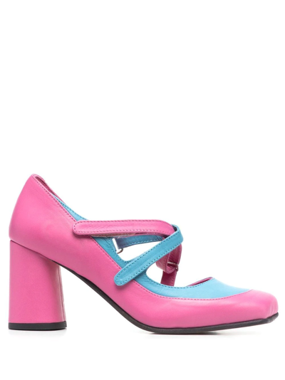 Georges Wendell Colour-block 80mm Leather Pumps In Rose-pink