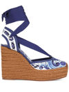 DOLCE & GABBANA MAJOLICA-PRINT ESPADRILLE WEDGES