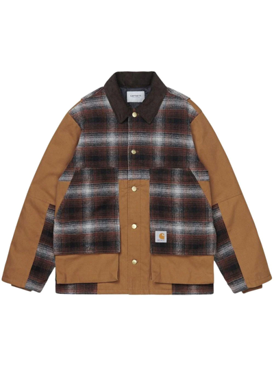 Carhartt Check-panel Highland Jacket In Brown