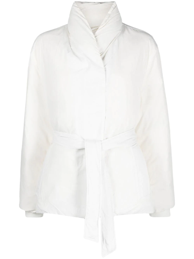 Calvin Klein Down Wrap Puffer Jacket In White