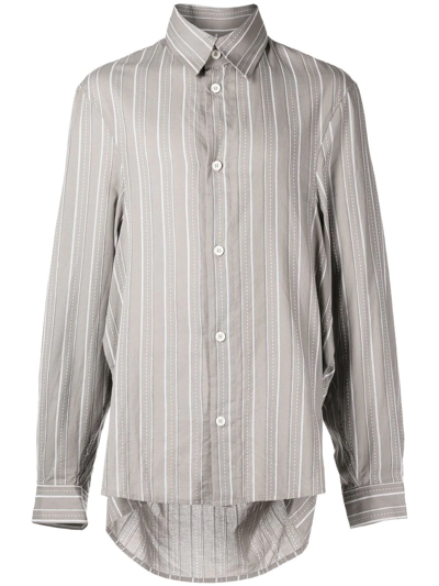 Onefifteen X Anowhereman Striped Shirt In Grey