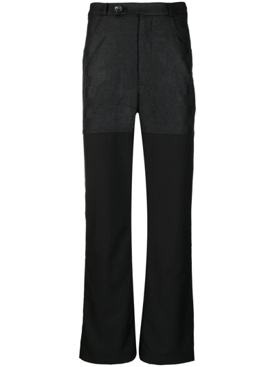 Onefifteen X Anowhereman Check-pattern Trousers In Black