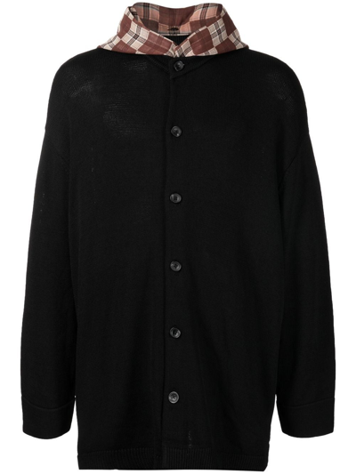 Onefifteen X Anowhereman Check-pattern Hoodie In Black