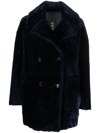 Blancha Shearling Jacket Long Sleeves In Blue