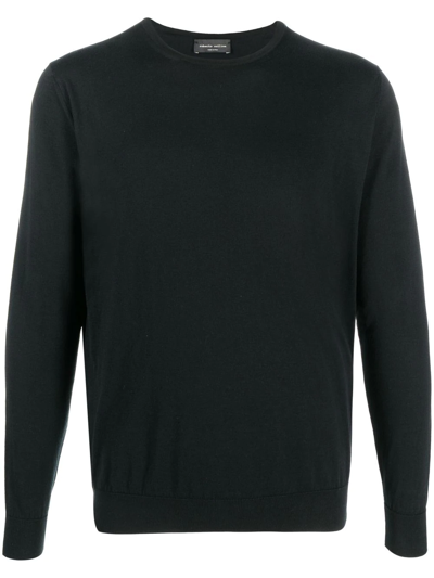 Roberto Collina Crew-neck Knitted Jumper In Black