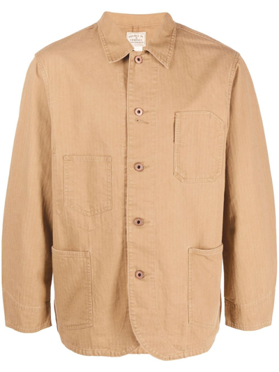 Ralph Lauren Rrl Button-up Shirt Jacket In Brown