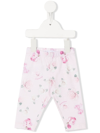 Monnalisa Floral-print Leggings In Pink