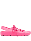Bottega Veneta Jelly Lace-up Slingback Sandals In Cranberry