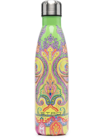 Etro Home Doreas Paisley-print Thermal Bottle In Green