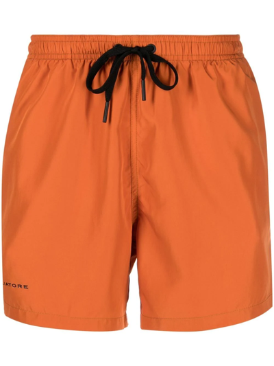 Tagliatore Logo-print Detail Swim Shorts In Orange