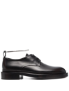 Jil Sander Black Royal Anklet Leather Brogues In Black