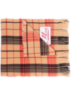 MARNI CHECK-PATTERNED FRINGED SCARF