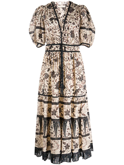 Ulla Johnson Annisa Floral-print Midi Dress In Plumeria