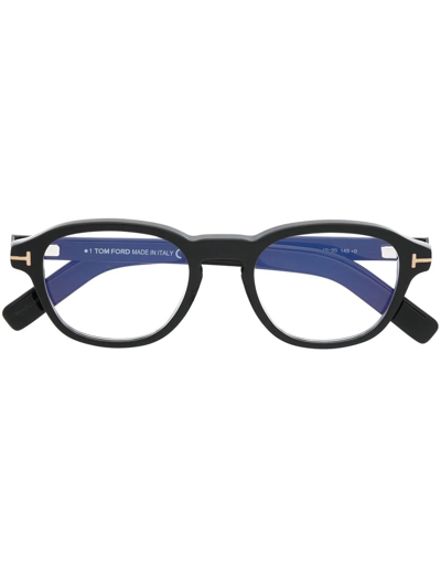 Tom Ford Round-frame Optical Glasses In Black