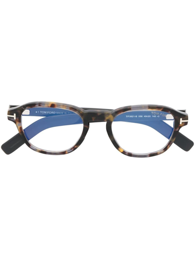 Tom Ford Round-frame Optical Glasses In Brown