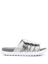 Nike Men's Asuna 2 Slide Sandals From Finish Line In Light Iron Ore,white,flat Pewter