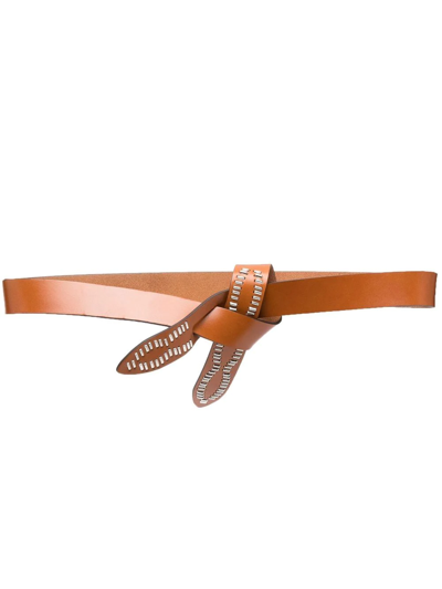 Isabel Marant Étoile Tie-fastening Leather Belt In Natural