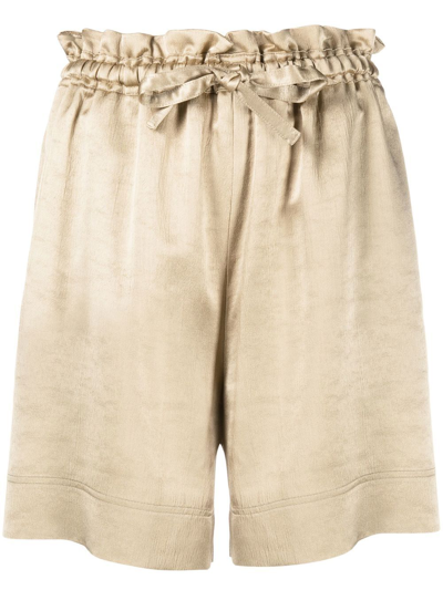 By Malene Birger High-waisted Paperbag Shorts In Beige
