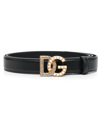 DOLCE & GABBANA EMBELLISHED LOGO-BUCKLE BELT