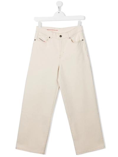 Diesel Teen Wide-leg Jeans In White