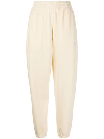 Alexander Wang High-waisted Track Trousers In Bianco