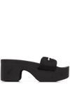 Alexander Wang Sandalo Slide Platform Con Logo In Black