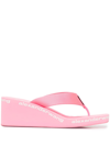 Alexander Wang Aw Wedge Flip Flop In Nylon In Neon Bubblegum