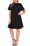 Cece Bow A-line Dress In Rich Black