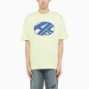 Ader Error Lime Green T-shirt With Printed Distort Logo In Yellow