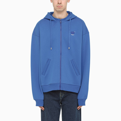 Ader Error Blue Twin Heart Zipped Hoodie