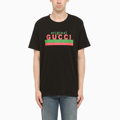 Gucci Men's Over Cotton Jersey T-shirt In Black