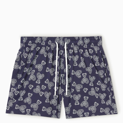 Palm Angels X Vilebrequin Paisley Bear Print Swim Shorts In Multi-colored