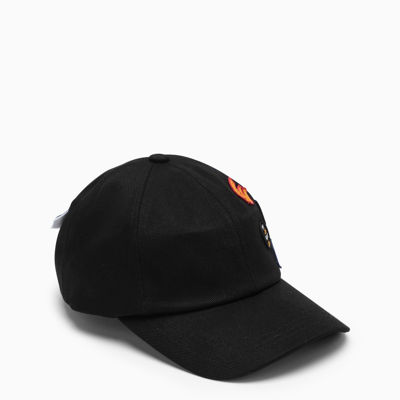 Ader Error Black Baseball Cap With Multi Patches