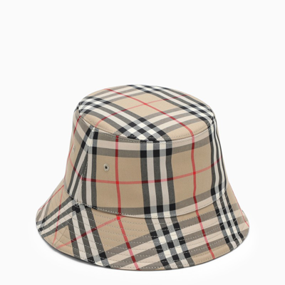 Burberry Vintage Check Bucket Hat In Beige