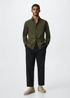 Mango Man Slim Fit Cotton Shirt Khaki